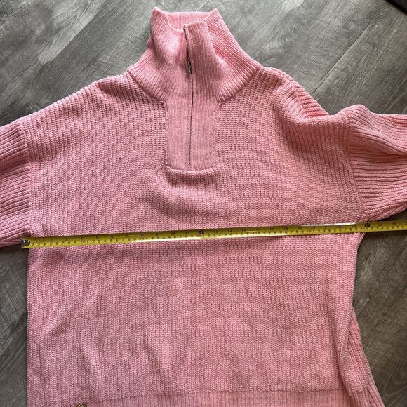 Simply Southern Quarter Zip Sweater Pullover ~ Candy Pink Size XL - Picture 4 of 9